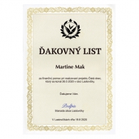 Certifikát Maory B zlatá potlač 170g papier A4 25 ks